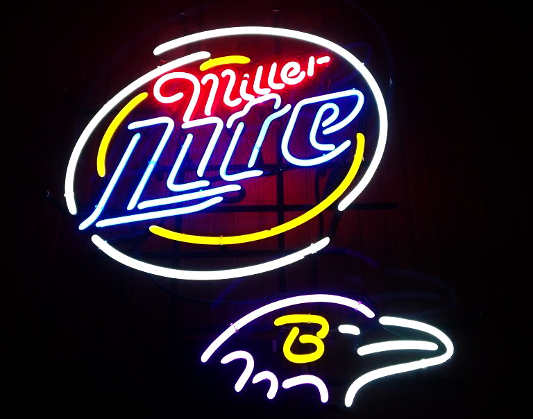 Miller Lite Baltimore Ravens Neon Sign